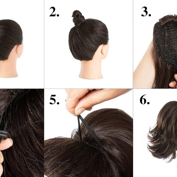 Claw Clip Hair Extension Synthetic Wavy Curly Drawstring Ponytail Women Girls main image 3